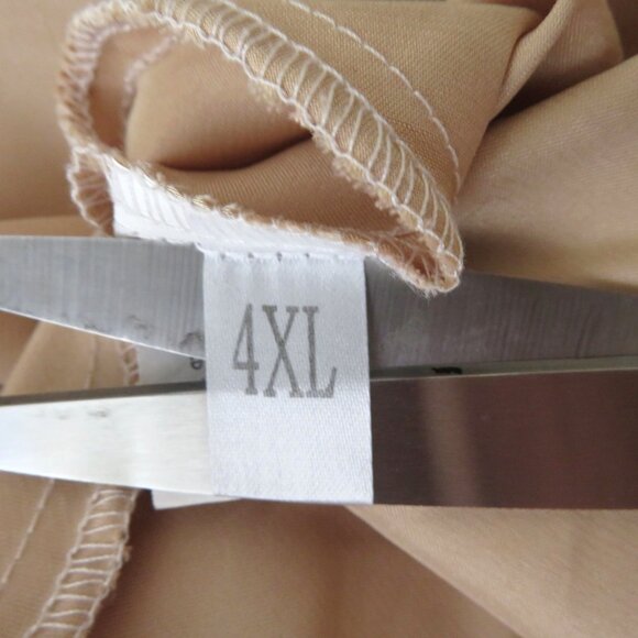 Vintage Satin Gold Knee Length Slip Nightgown Womens 4XL Lace Adjustable Straps - Picture 9 of 14